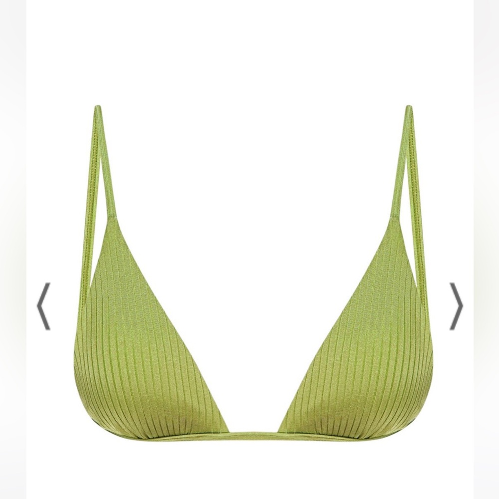 MONDAY SWIM NWT Barbados Top in Pear Wide Rib